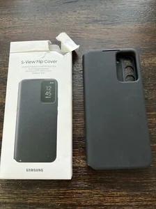 GENUINE Samsung S- View Flip Cover For Galaxy S22+ PLUS EF-ZS906 Black USED - Picture 1 of 11