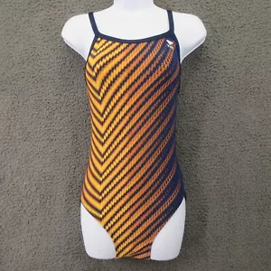Costume da bagno da donna blu arancione TYR taglia 34 gamba alta USA NUOVO SENZA ETICHETTE #3492 - Foto 1 di 14