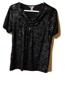 White Stag Black With Silver Blouse. M(8-10) - Picture 1 of 4