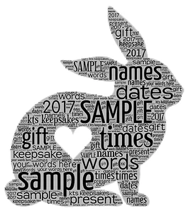 Wortkunst personalisiert Geschenk Andenken Familie Haustier Erinnerung Hase - Bild 1 von 1