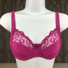 ALEGRO Sexy Lingerie Sheer and Lace Underwire Bra - Fuchsia 9035 - NWT 30-40