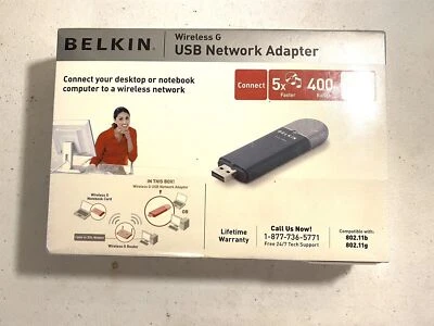 Belkin G Wireless USB Network Adapter BRAND NEW Sealed [Item 557] - Image 1 of 4