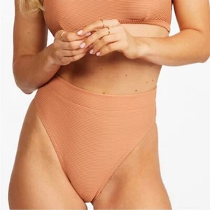 Nuevo con etiquetas Pantalones de bikini Billabong Tanlines tiro acanalados cintura alta en caramelo mediano - Imagen 1 de 6