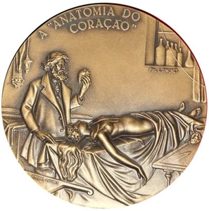 MEDICINA / MUJER DESNUDA / ANATOMÍA DEL CORAZÓN MEDALLA DE BRONCE POR ANTUNES / M58 - Imagen 1 de 7