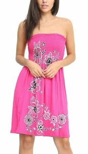 Mujeres Grueso Estampado Floral Transparente Top Damas Bandeau BoobTube Túnica Vestido de Fiesta - Imagen 1 de 8