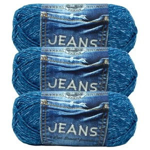 (3 Pack) Lion Brand Yarn 505-109W Jeans Yarn, Stonewash - Picture 1 of 6