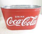 Coca Cola Coke Ice Bucket Large Oval Galvanized Metal Tin Party Tub Cooler
