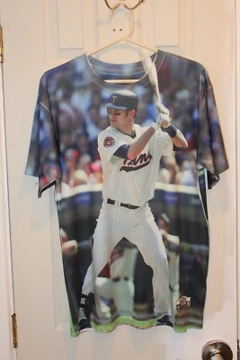 Minnesota Twins Joe Mauer THREE60 / 2 caras foto camiseta - adulto grande / L Foto 1 de 4