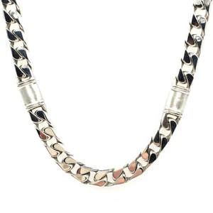 51cm massive Panzer Silberkette 925 Silber Kette 8.0mm Halskette Schmuck 92g - Picture 1 of 17