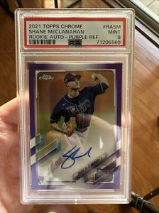 2021 Topps Chrome Purple Refractor Shane McClanahan PSA 9 Rookie Auto RC 146/250