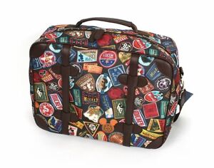 Disney Mickey Mouse Travel Vintage Patch Pattern Carry On Luggage Cross Body Bag