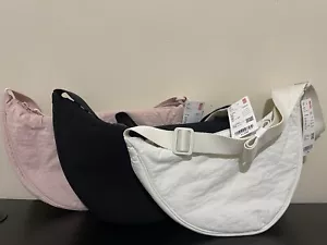 Lot Of 3 Uniqlo round mini shoulder Sling Bag Crossbody One Size Japan NEW - Picture 1 of 4
