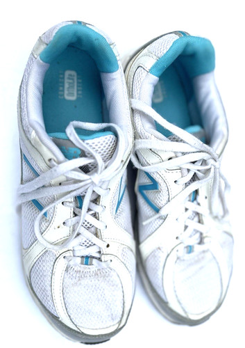 Sneakers New Balance bianche e blu nuove vecchie ma buone donna taglia 10D