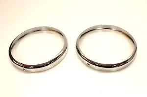 AUSTIN HEALEY FROGEYE SPRITE MK1 1958 - 1961 PAIR CHROME HEADLAMP RIMS - Picture 1 of 1