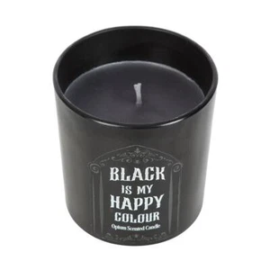 Black Is My Happy Colour Scented Candle - Gothic Opium Scent Home Decor Gift - Picture 1 of 5