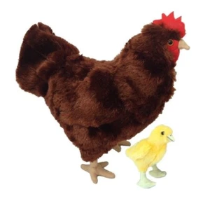 ADORE 12" Standing Ruby the Hen Chicken with Baby Chick Stuffed Animal Plush Toy - Picture 1 of 1