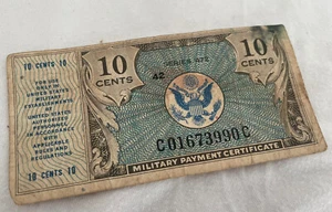 1948 10 Cent Military Pay Certificate Series 472 - Picture 1 of 6
