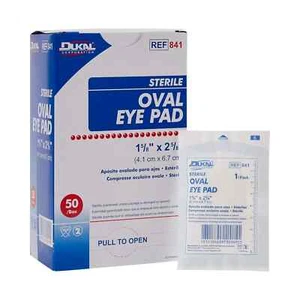 Dukal 841 Sterile Oval Eye Pad 1-5/8" x 2-5/8" -1 Damaged Boxes 50 Per Box - Picture 1 of 4