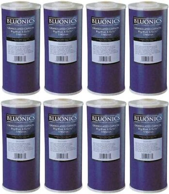 BLUONICS 8 pcs GAC Granular Activated Carbon Water Filters 4.5" x 10" Cartridges - Image 1 of 4