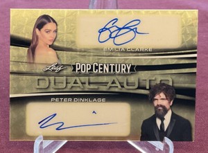 2022 Leaf Pop Century Emilia Clarke Peter Dinklage Super Prismatic 1/1 Dual Auto