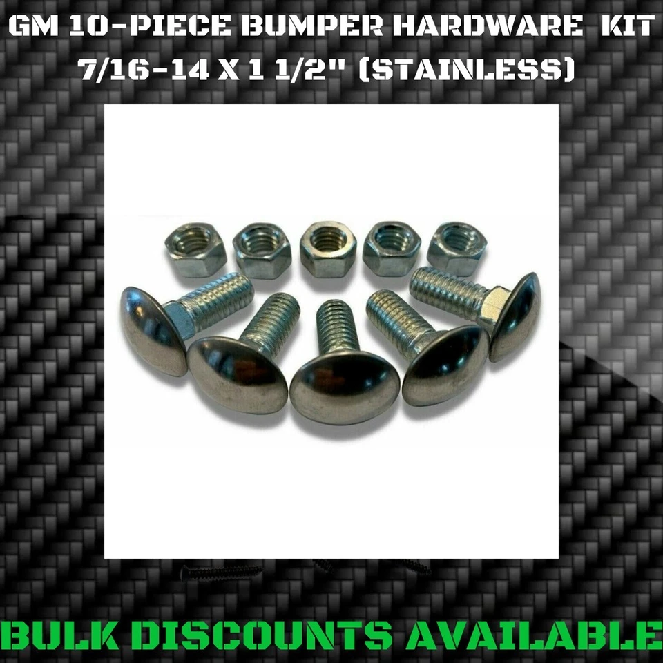 GMC K25 1960-1994 camión delantero/trasero cromo pernos de parachoques carro de 7/16" GM NOS Foto 1 de 2