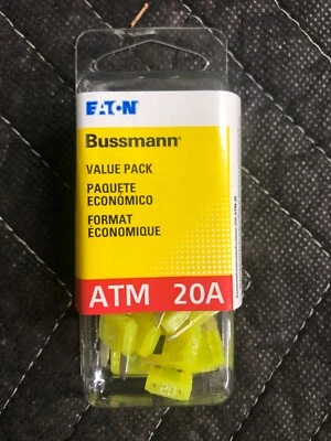 Bussman Eaton Cooper ATM FUSE 20A AMP OEM Automotive Grade Value Pack (25 Pack) - Image 1 of 2