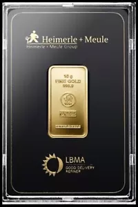 Goldbarren 10g/Gramm 999.9 Gold „Heimerle & Meule“ geprägt Zertifiziert - Bild 1 von 2