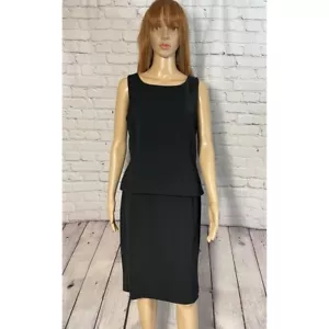 NWT New Amanda Smith 2 Piece Sleeveless Top Skirt Black Set Size 10 - Picture 1 of 12