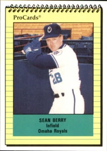Sean Berry 1991 ProCards #1039 RC Card *AutographDen* FREE SHIP Omaha Royals - Picture 1 of 1