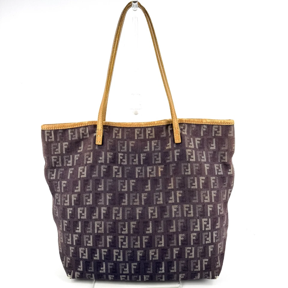 Bolso de Mano FENDI Zucchino Denim Lona Auténtico F05-0138 Foto 1 de 4