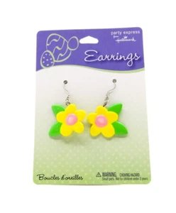 NEW Hallmark Seasonal Easter Yellow Spring Flower Floral Nature Dangle Earrings - Picture 1 of 3
