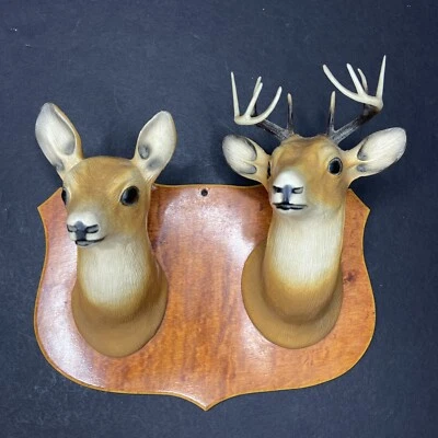 Vtg Faux Taxidermy Nature Craft Mount Buck Deer Miniature Midcentury Resin MCM - Изображение 1 из 4