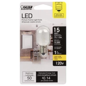 Feit Electric acre T6 E12 (Candelabra) LED Bulb Warm White 15 Watt Equivalence 1 - Picture 1 of 1