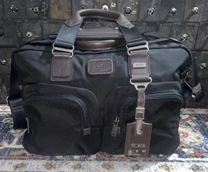 Tumi Alpha Bravo Everett Essential Tote Duffle Carry Bag Black Brown 22340HKH - Bild 1 von 19