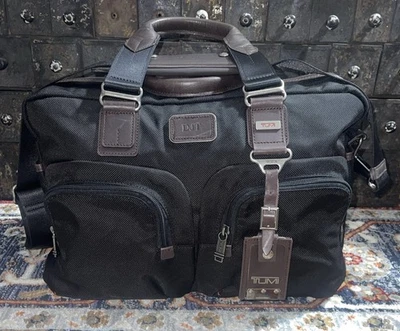 Tumi Alpha Bravo Everett Essential Tote Duffle Carry Bag Black Brown 22340HKH - Image 1 of 4