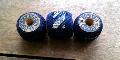 3 SPOOLS OF ANTIQUE H.B. RED TURKEY EMBROIDERY THREAD-WOODEN SPOOLS -RARE-NOS - Image 1 of 2