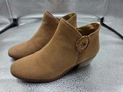 Jack Rogers Peyton Whipstitch Ankle Boots Chestnut Chelsea Stacked Heel Size 6M - Image 1 of 4