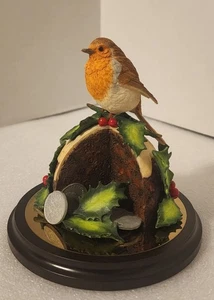 Vintage Royal Mint Rotkehlchen auf Weihnachtspudding Ornament 1980er von Martin Buckley - Bild 1 von 22