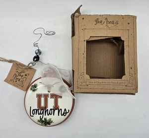 University Of Texas Glory Haus Longhorns corona puff scatola ornamento natalizio - Foto 1 di 12