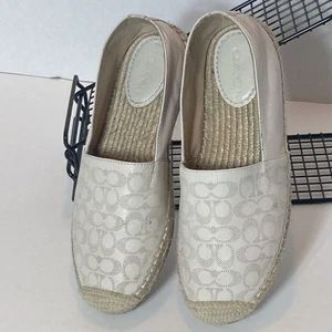 Authentic Women's COACH Carley Leather Espadrille Logo Print Clay, Size 6B *READ - Picture 1 of 10