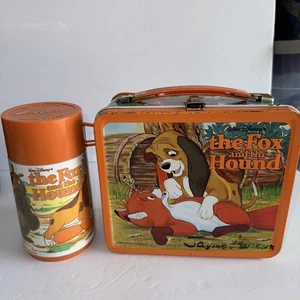 VINTAGE THE FOX AND THE HOUND LUNCHBOX AND THERMOS - Picture 1 of 9