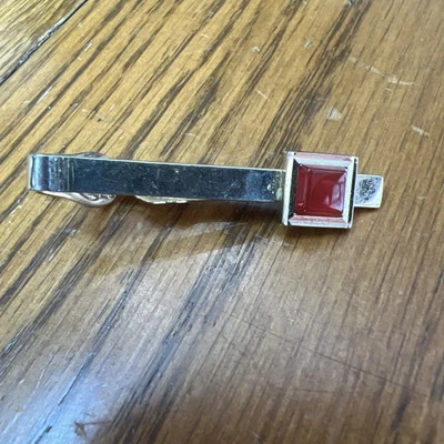 Swank оранжевый кабошон золотистый винтажный галстук зажим - Изображение 1 из 4