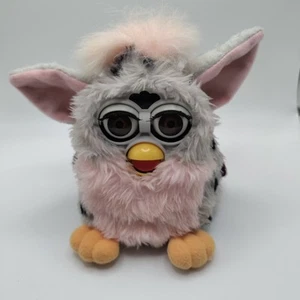 1998 Furby Model 70-800 Tiger Elec Rare Gray Spotted Pink Brown Eyes - Works - Bild 1 von 24