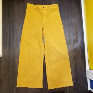 Billabong Women’s Free Fall Wide Leg Corduroy Pants Yellow High Rise Size 30 - Picture 1 of 14