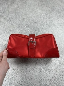 Dior Parfums Red Satin Makeup Bag Clutch Pouch Cosmetic Case Vintage Promo - Picture 1 of 11