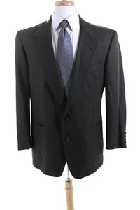 Hart Schaffner Marx Mens Brown Wool Textured Two Button Blazer Jacket Size 42R - Picture 1 of 7