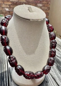 Chinesischer Bernstein Zwanzig Arhats Buddha Kopf Buddha Rosenkranz Gebetsperlen Halskette - Bild 1 von 5