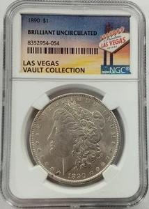 1890 $1 Morgan Dollar NGC Brilliant Uncirculated Las Vegas Vault Collection - Picture 1 of 1