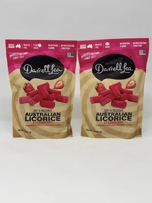 PACK de 2 regaliz australiano masticable suave fresa Darrell Lea sin OGM sin aceite de palma Foto 1 de 2