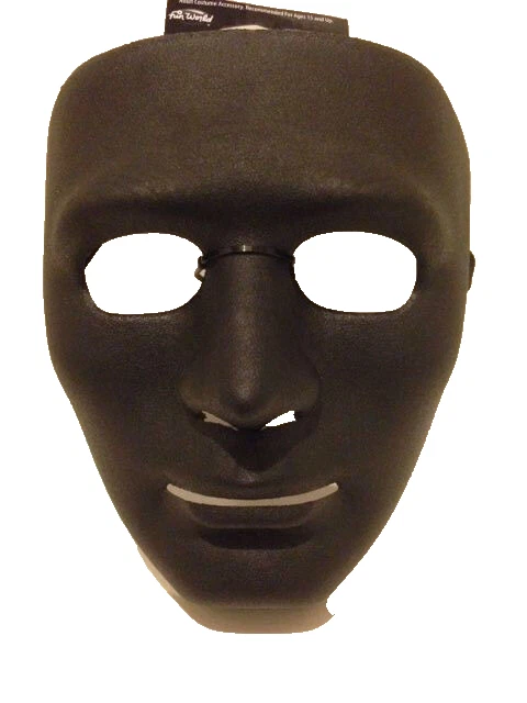 成人戏剧面具 - 男 - 6 件装 - 所有面具都是黑色 — 第 1/1 张图片